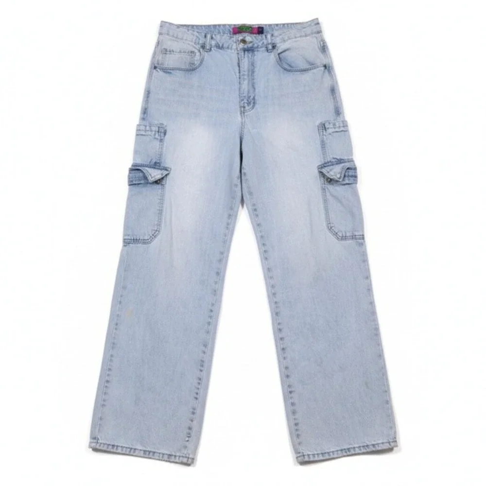 Y2K‎ Empyre Tori Light Wash Denim Cargo Pants Size 10 Skate Streetwear Style VTG
